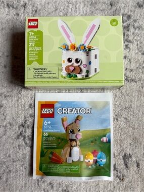LEGO Easter Bunny Surprise 40764 and LEGO Creator Cute Easter Bunny 30716 NEW